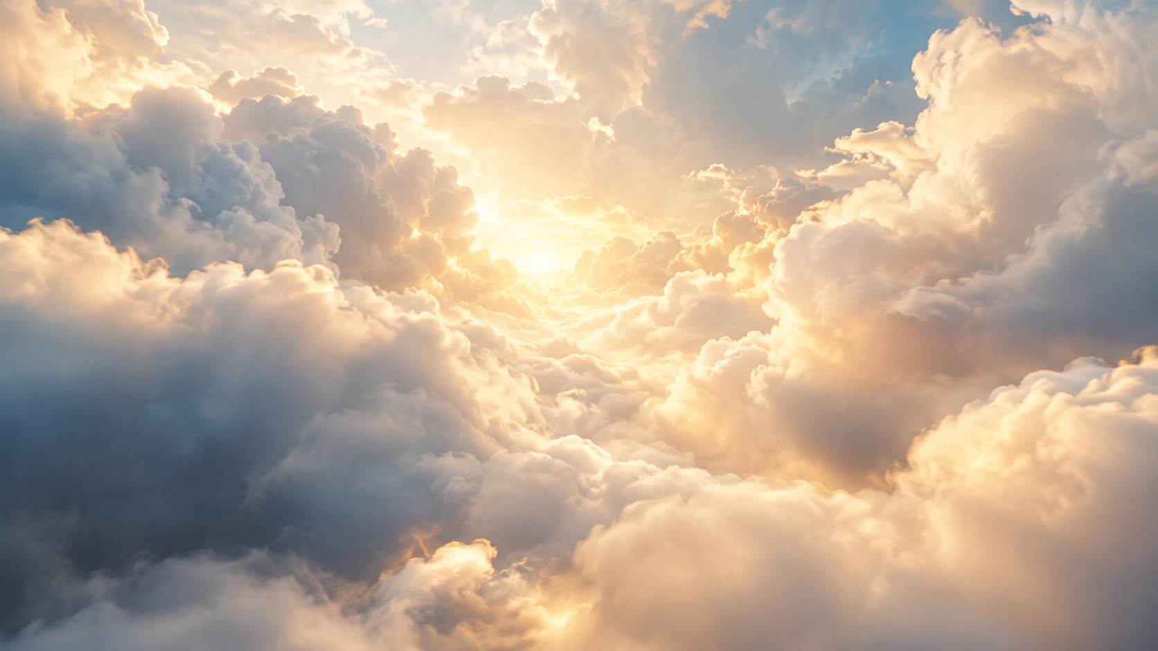 Soft clouds in a bright sky